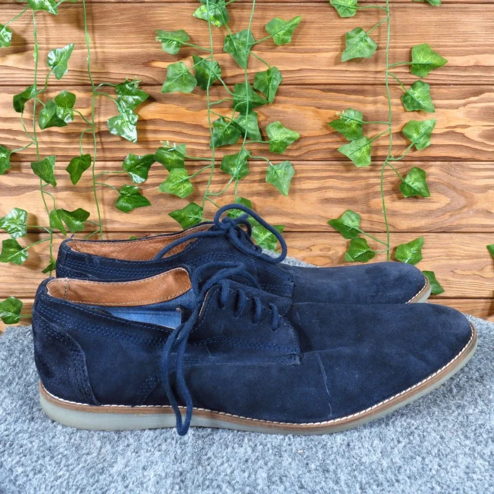 Bar III Brad‎ Mens Dress Shoes Size 9.5 Navy Blue Suede Lace-Up Casual Oxford